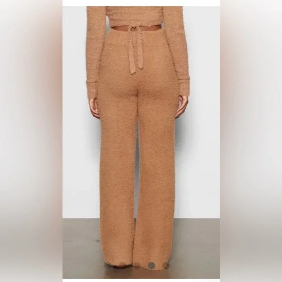 SKIMS Cozy Knit Wide Leg Pants camel NWT